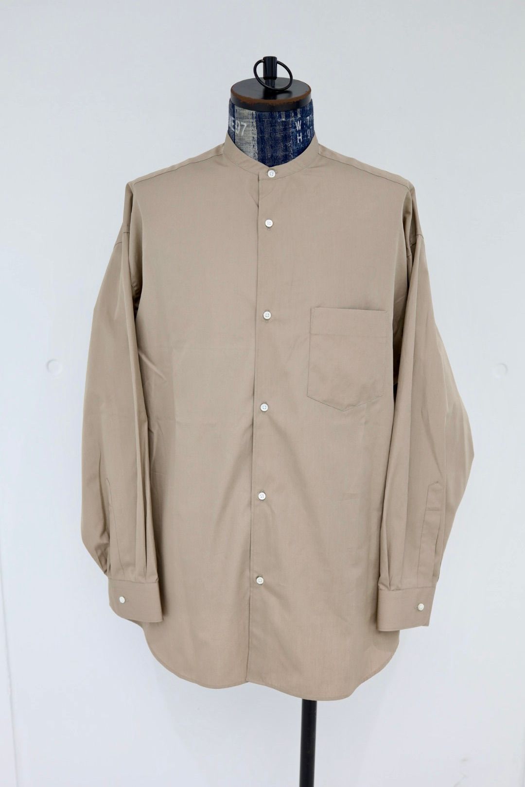 グラフペーパー 26SS ALUMO for GP L/S Oversized Band Collar Shirt(GM261-50223) TAUPE☆1月31日(土)発売！