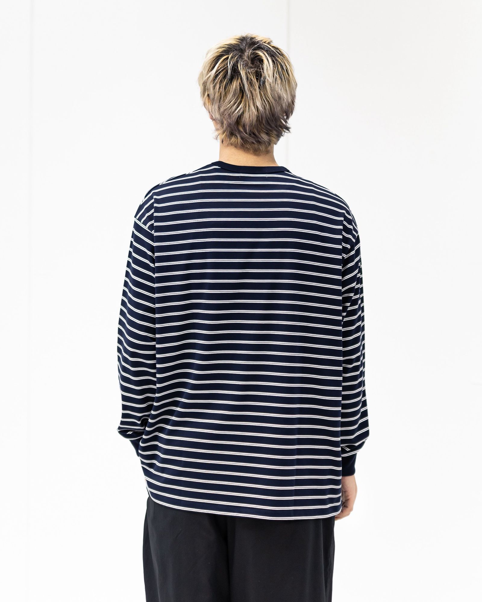 グラフペーパー26SS Tri Spun Border L/S Tee(GU261-70121B)NAVY×WHITE☆2月28日(土)発売！