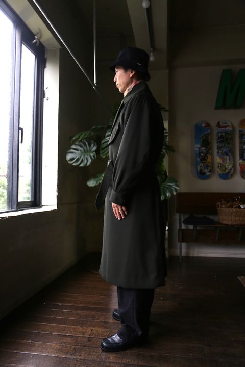 blurhms Wool Surge Motorcycle Coat "KHAKI GREY"style.8.13.