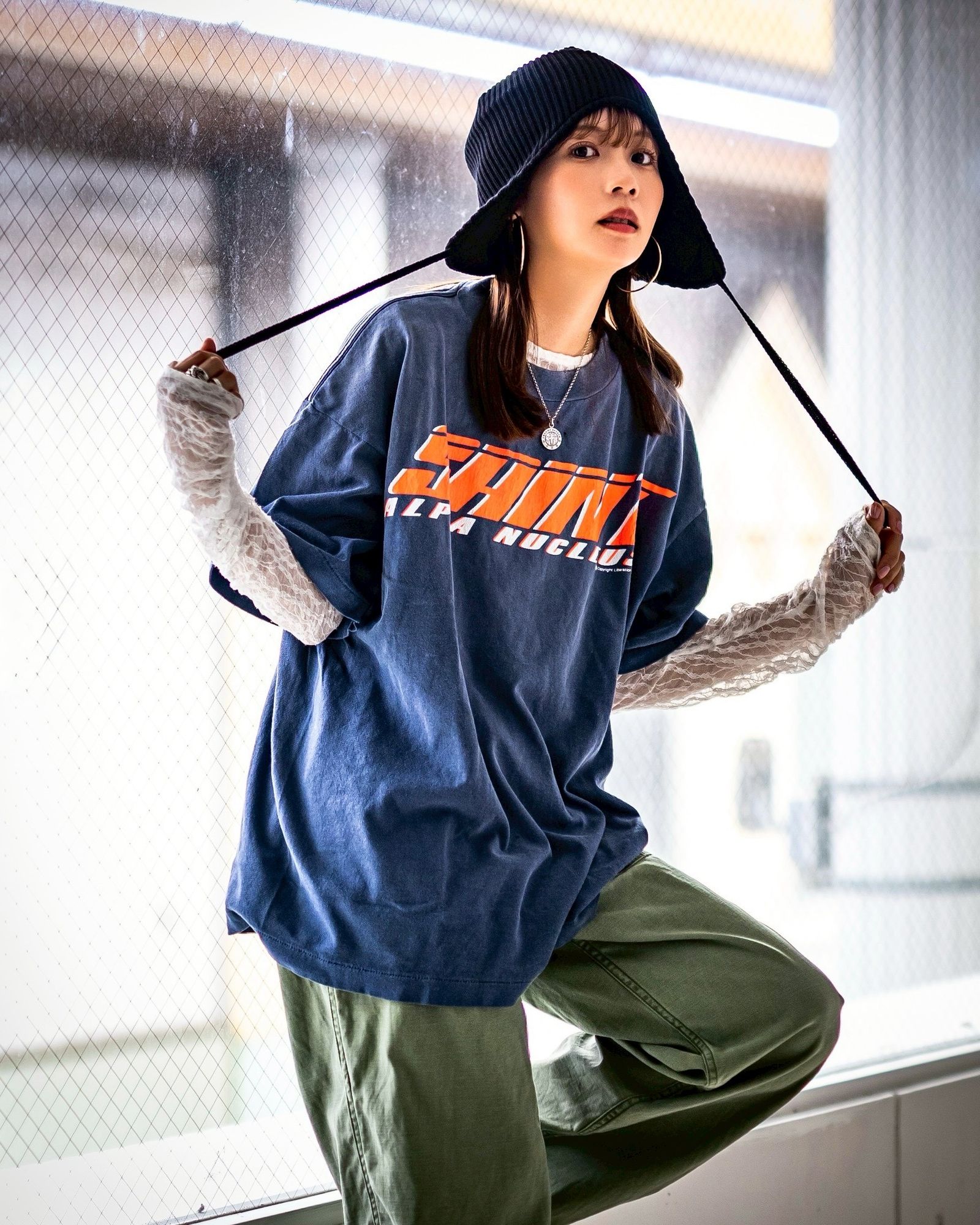 セントマイケル Tシャツ SAINT ALPHA SS TEE(SM-HR1-0000-026)NAVY