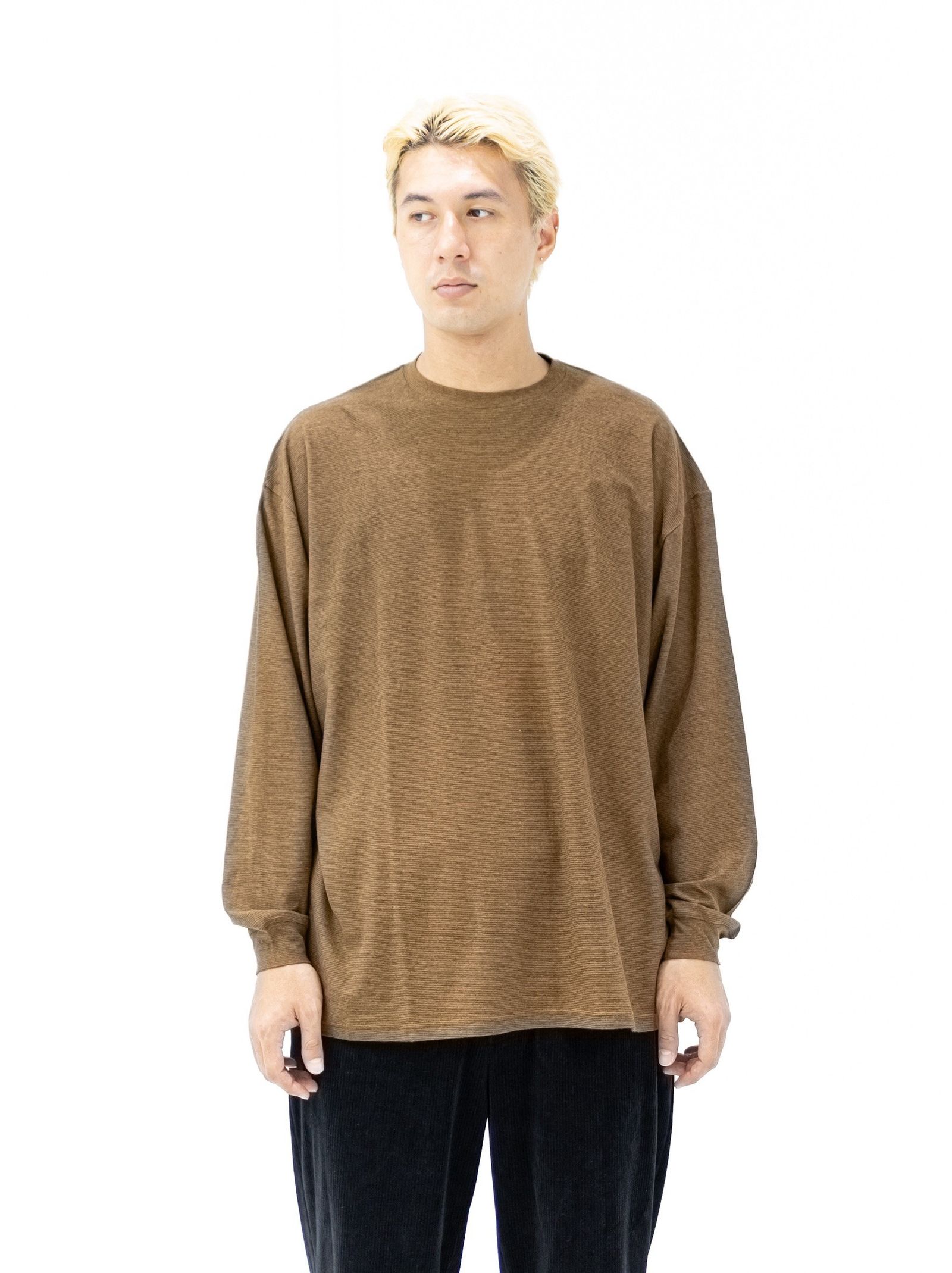 グラフペーパー Cotton Wool Ripple Crew Neck L/S Tee MARKスタイル