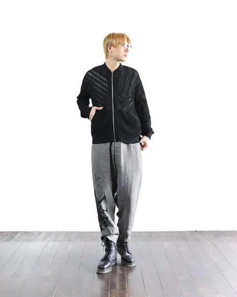 YOKE 新作COTTON MESH STRIPE ZIP-UP CARDIGAN style.2024.2.23