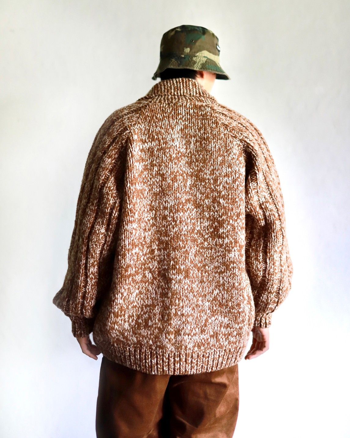 TapWater 23AW Shetland Wool Cowichan Zip Cardigan