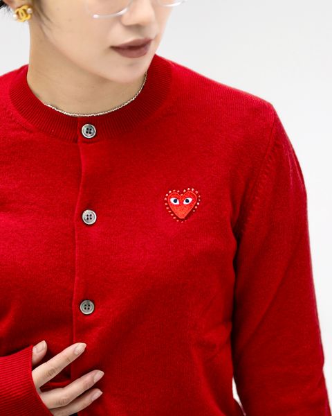 PLAY COMME des GARCONS ROUND NECK RHINESTONE CARDIGAN  style.2025.11.12