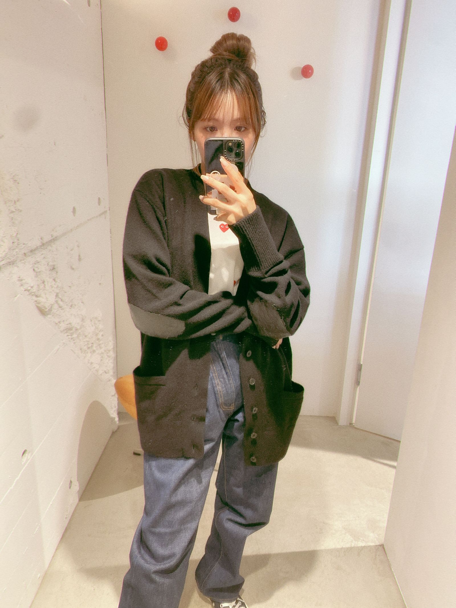 カール【YOKE】PAINTED ELBOW PATCH CARDIGAN YOKE - ヨーク24FW PAINTED ELBOW PATCH CARDIGAN(YK24FW0821S