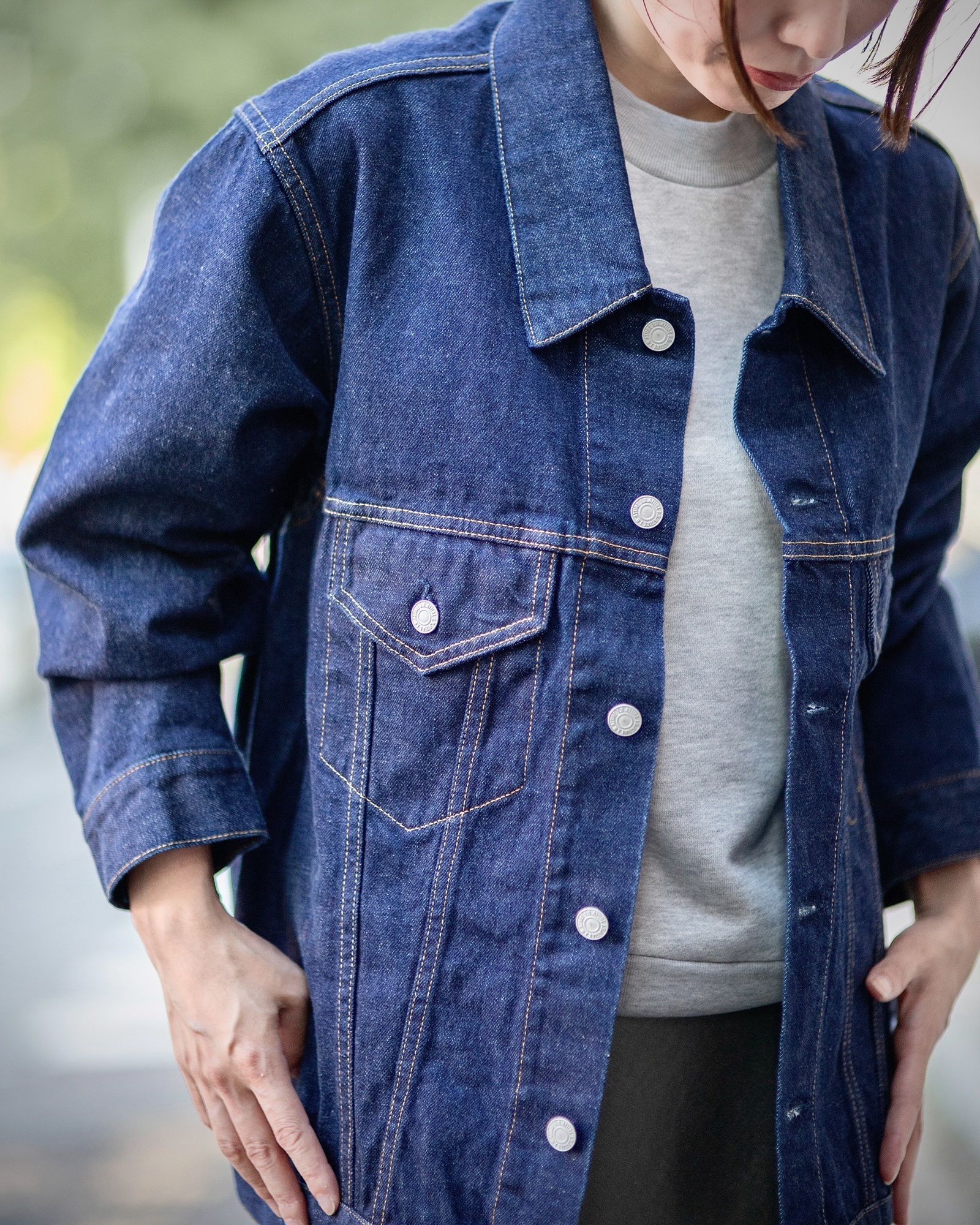 J.B. ATTIRE Paris jean jacket×New York sweat shirts style