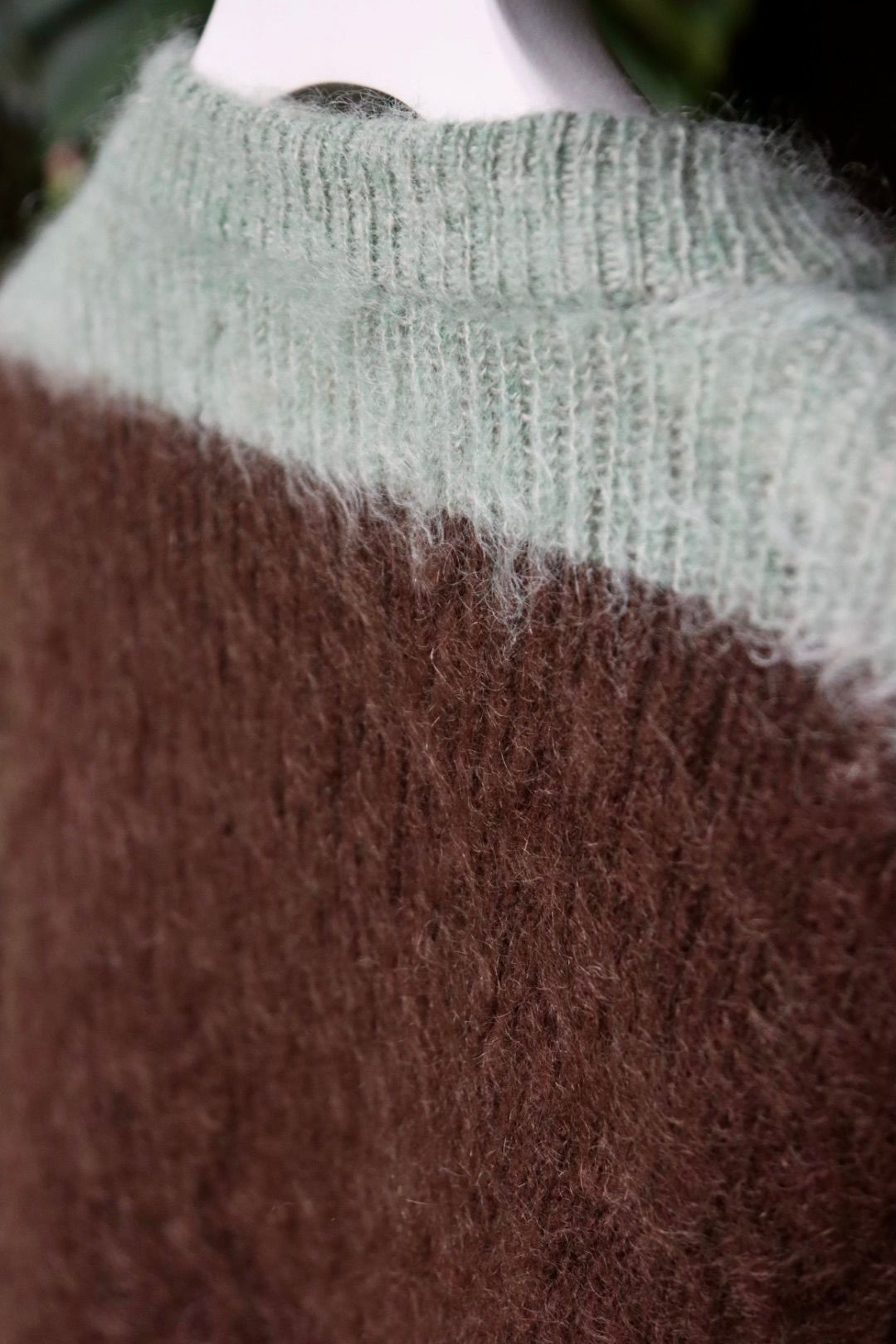ヨーク23AW MOHAIR BORDER CREWNECK SWEATER(YK23FW0572S)BROWN