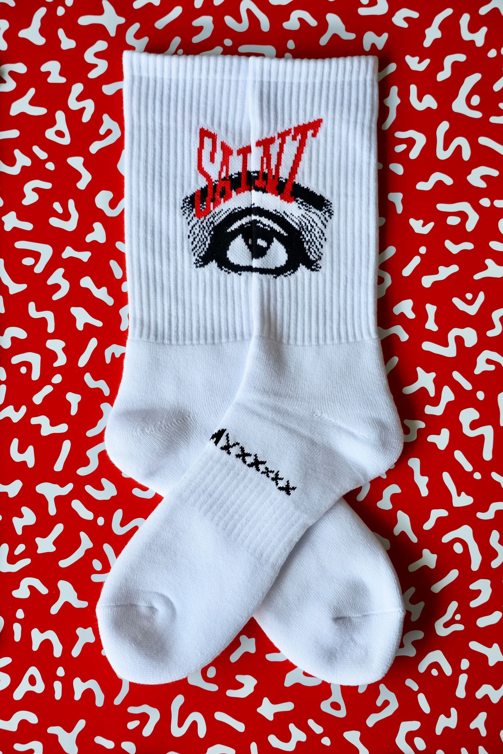 ☆新品未使用☆セントマイケル × ベイプ ソックス☆ホワイト☆24SS☆ セントマイケル】 24SS BAPE コラボソックス (Saint Mxxxxxx
