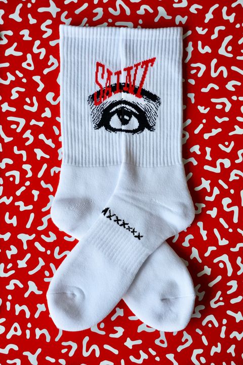 セントマイケル EYES_SOCKS(SM-HR1-0000-103)WHITE☆7月6日(日)発売！