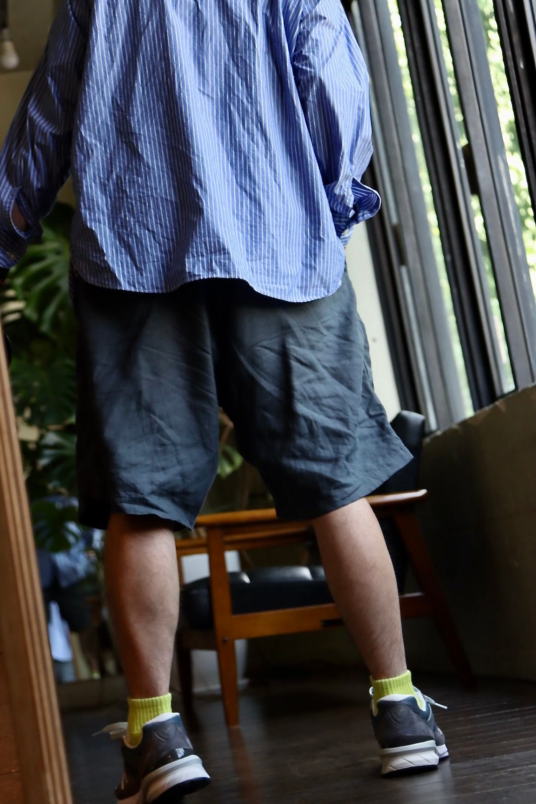 グラフペーパー 22SS Linen Baggy Shorts"GRAY"スタイル.2022.6.02.