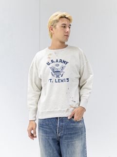 BOWWOW REPAIRED DOUBLE V SWEATSHIRT - U.S.ARMY MARKスタイル