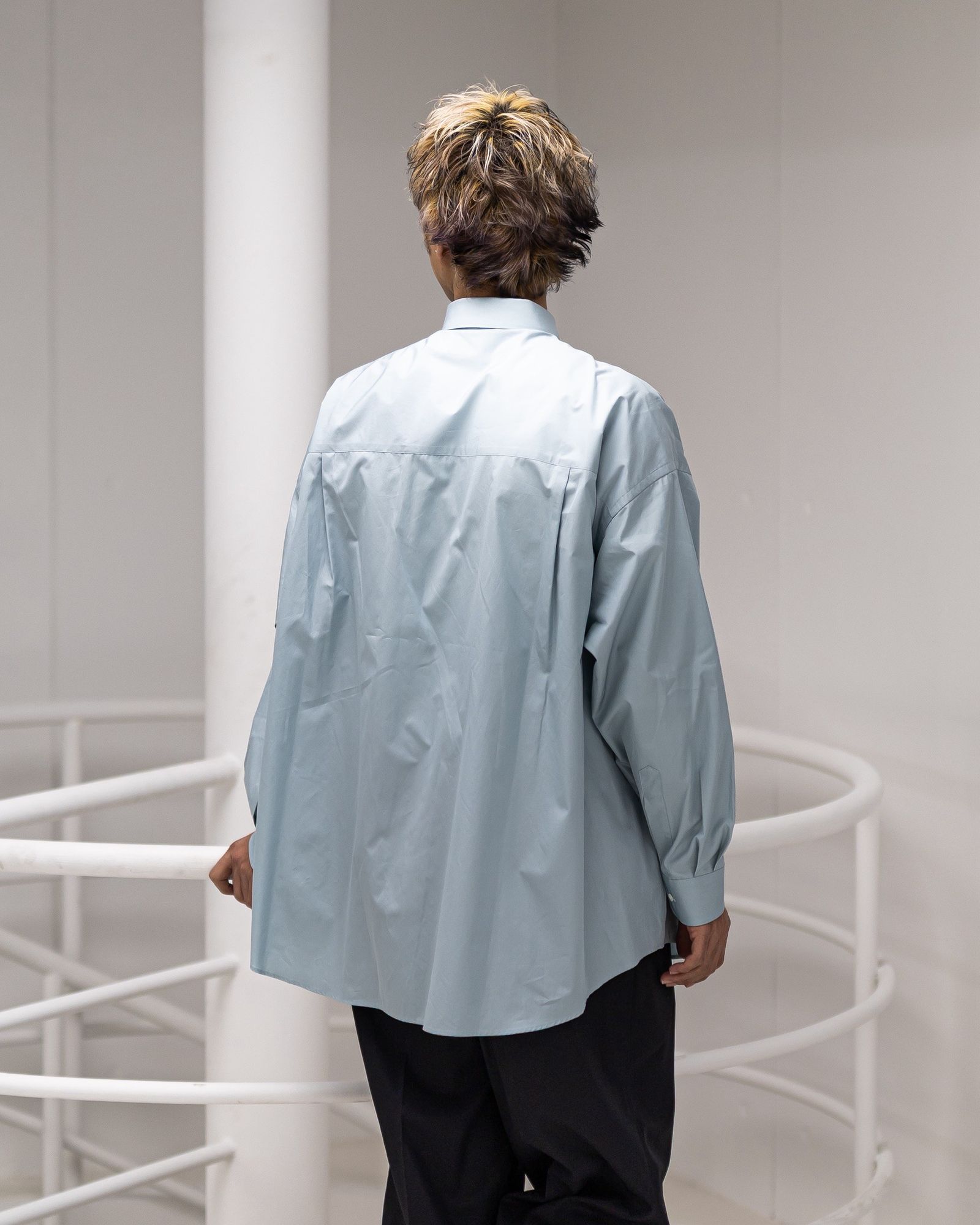 グラフペーパー 26SS ALUMO for GP L/S Oversized Regular Collar Shirt(GM261-50222) SMOKE BLUE☆1月31日(土)発売！