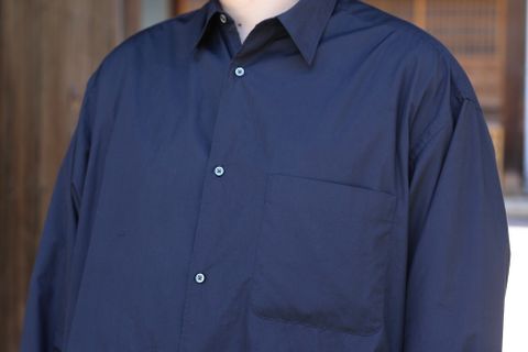 Graphpaper Broad L/S Oversized Regular Collar Shirt(GM212-50110B) style.2021.5.30.
