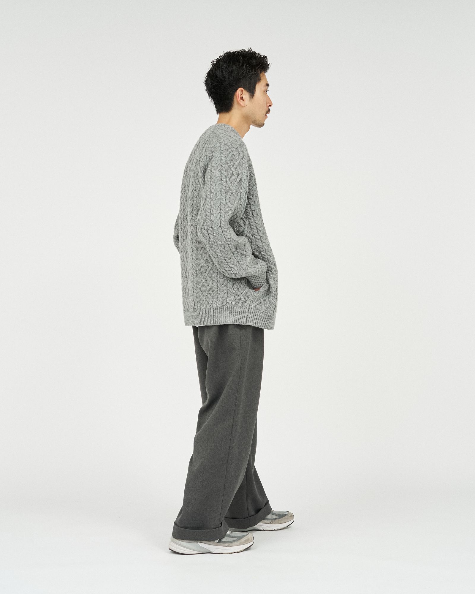 フレッシュサービス SHETLAND WOOL x SOLOTEX® TECH FISHERMAN SWEATER (FSC253-80165)H.GRAY★10月18日(土)発売！