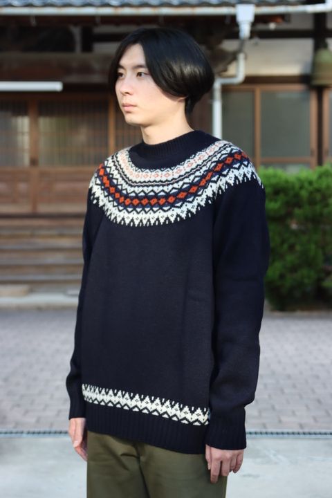 JUNYA WATANABE COMME des GARCONS MAN ウールジャガードニット"NAVY"style