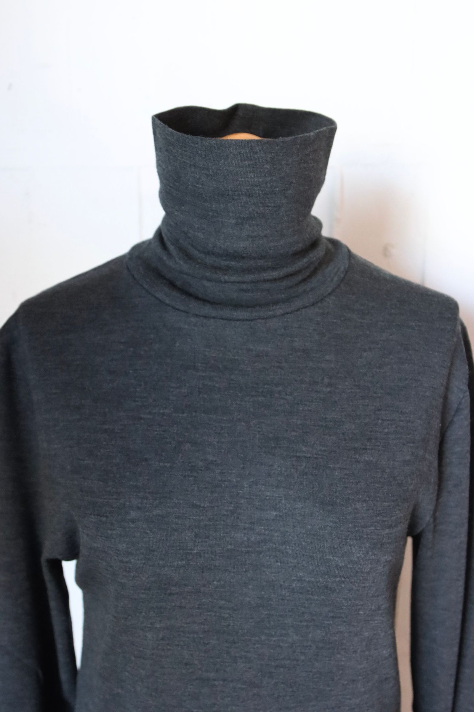 blurhms Women's 25FW Wool Rib Turtle Neck(BHSW24F12F25)HeatherCharcoal