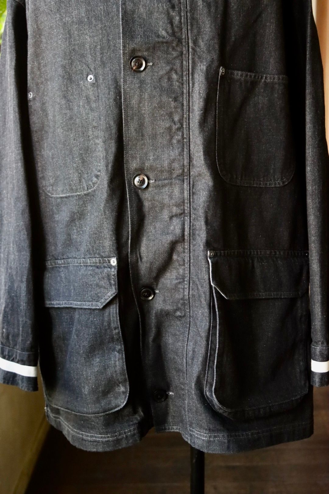 ヨーク 25FW コート Denim Coverall Half Coat(YK25FW01065C)BLACK