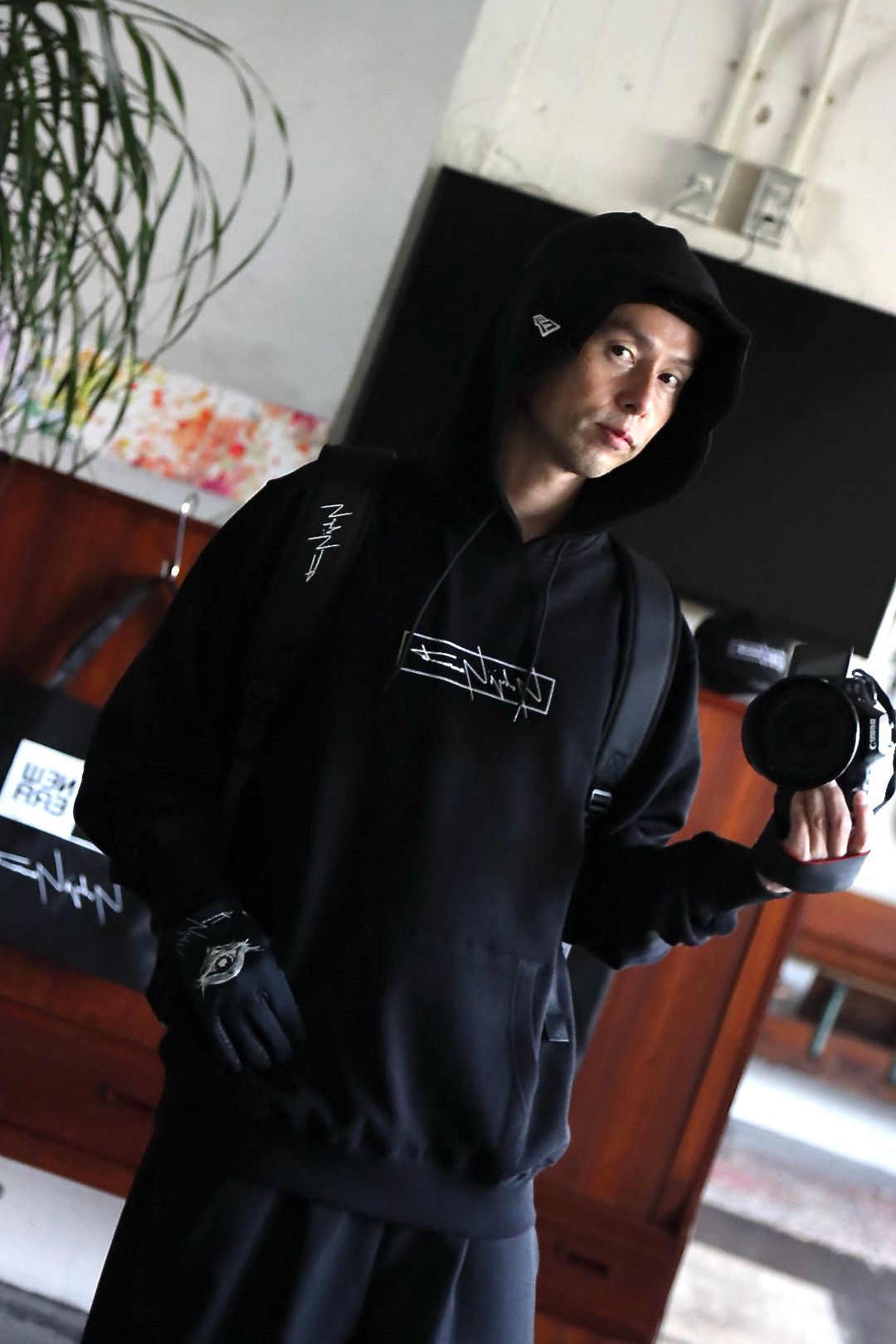 Yohji Yamamoto×New Era BOX LOGO PRINT SWEAT PULLOVER HOODIE style. | 2052 |  mark