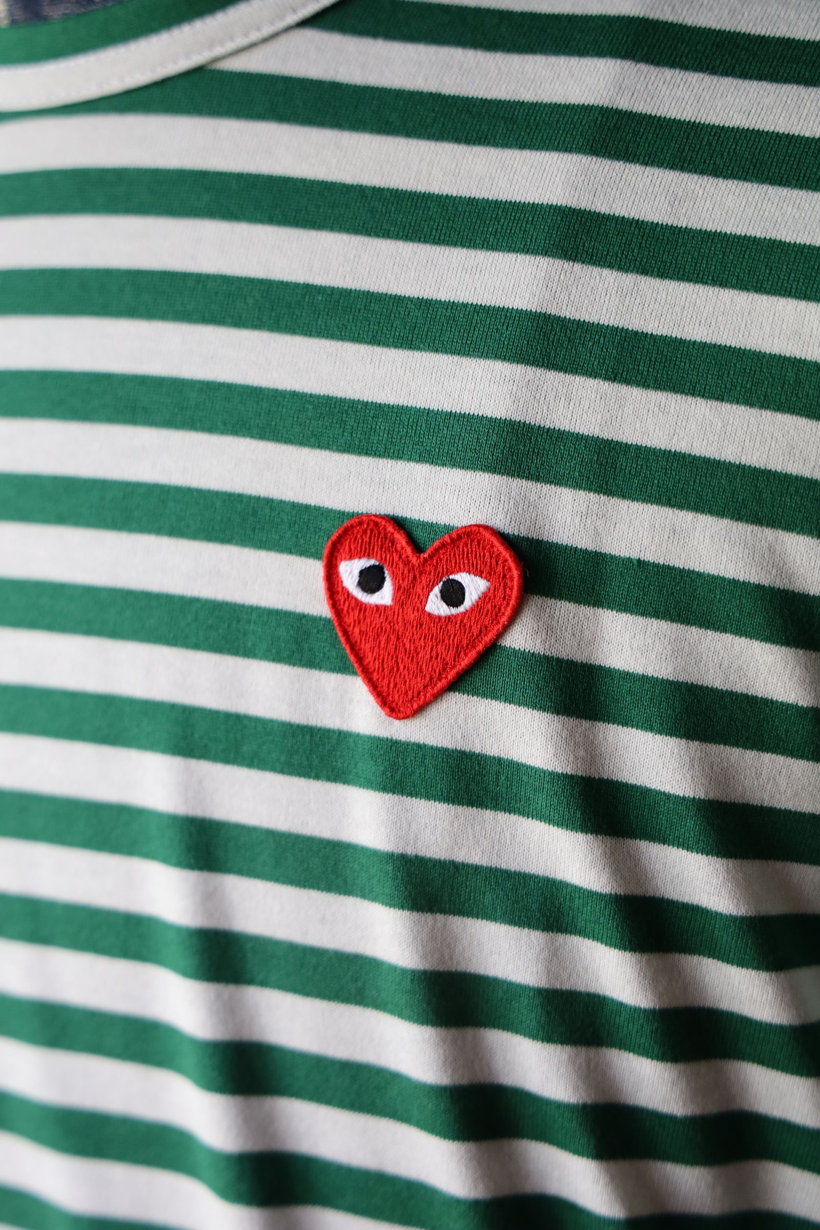 プレイコムデギャルソン ボーダーTシャツ (GREEN/WHITE)☆11月1日(土)再入荷！