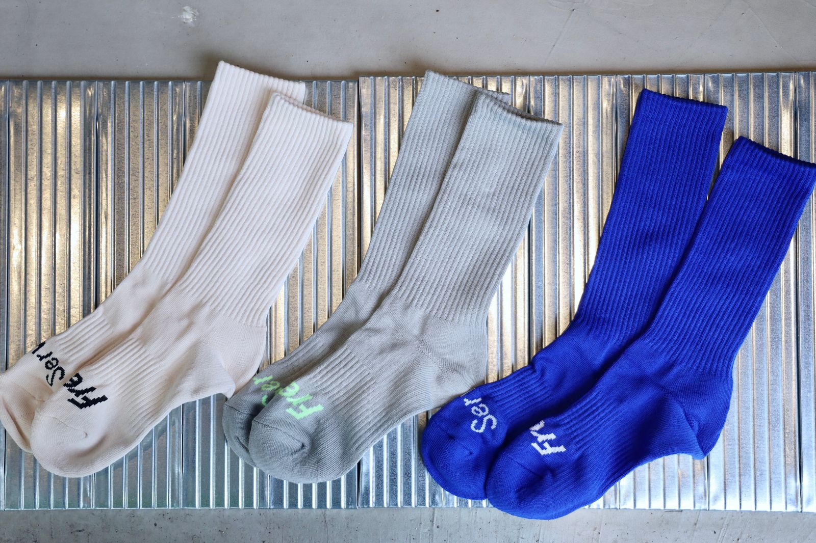 フレッシュサービスソックス SIGNATURE 3-PACK SOCKS (IVORY×GRAY×BLUE)☆再入荷！