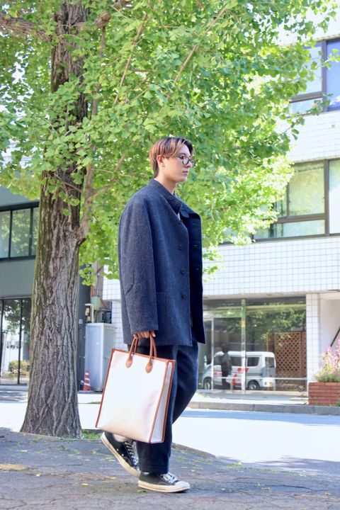 A.PRESSE 23AW Tweed Hunting Jacket"NAVY"スタイル