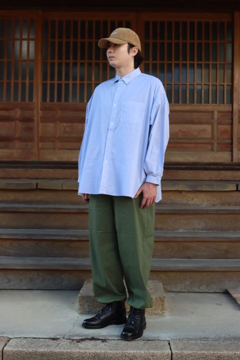 FreshService CORPORATE STRIPE REGULAR COLLAR SHIRT"WHITE×BLUE"style.
