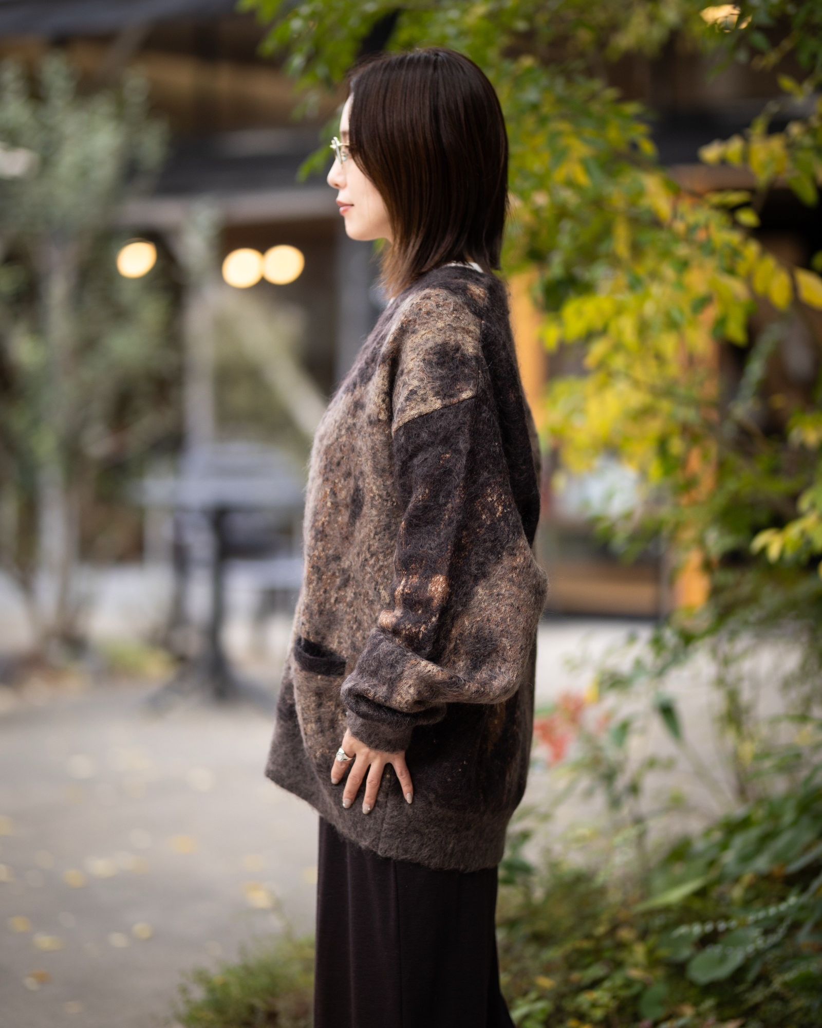 YOKE Abstract Jaquard Mohair Cardigan style 2025.11.29