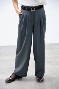 MARKAWARE 26SS ワイドトラウザーズTRIPLE PLEATED WIDE TROUSERS(A26A15PT03C)CHARCOAL☆新作発売！