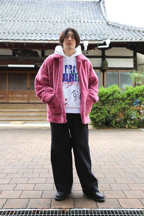 doublet HAND-PAINTED FUR JACKET"PINK"style.2020.10.17.