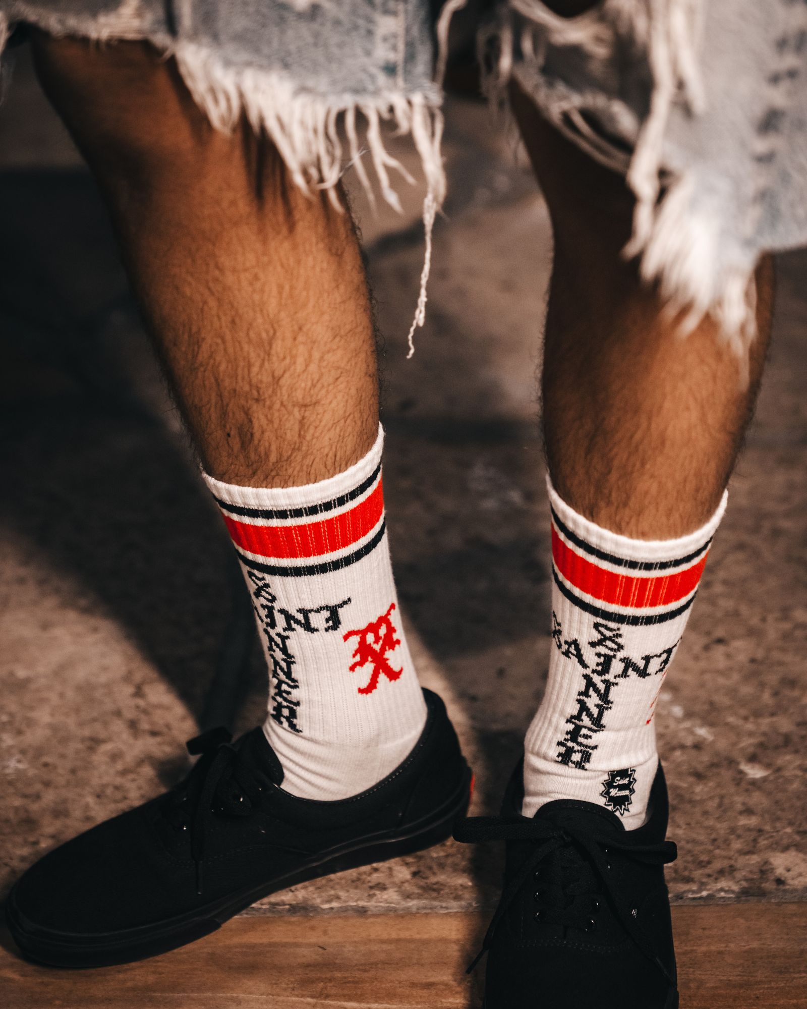 セントマイケル SINNER SOCKS (SM-HR1-0000-107)WHITE/RED★10月11日(土)発売！