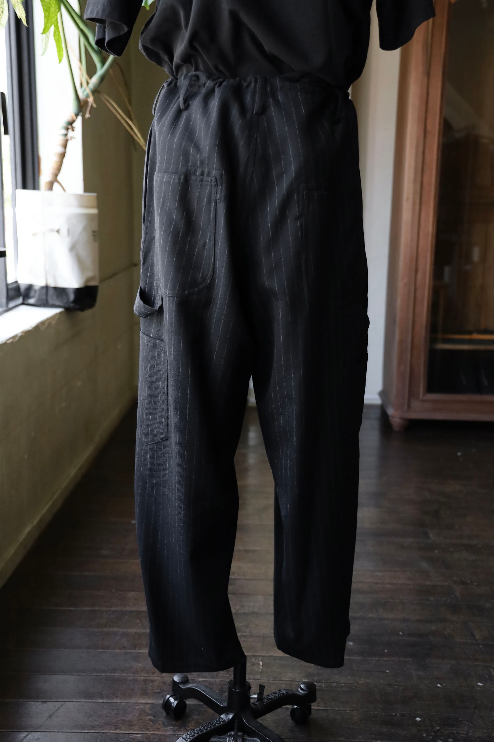 ワイズフォーメンY's for men 25AW STRIPED SERGE PAINTER PANTS(ML-P01-107)BLACK☆6月6日(金)新作発売！