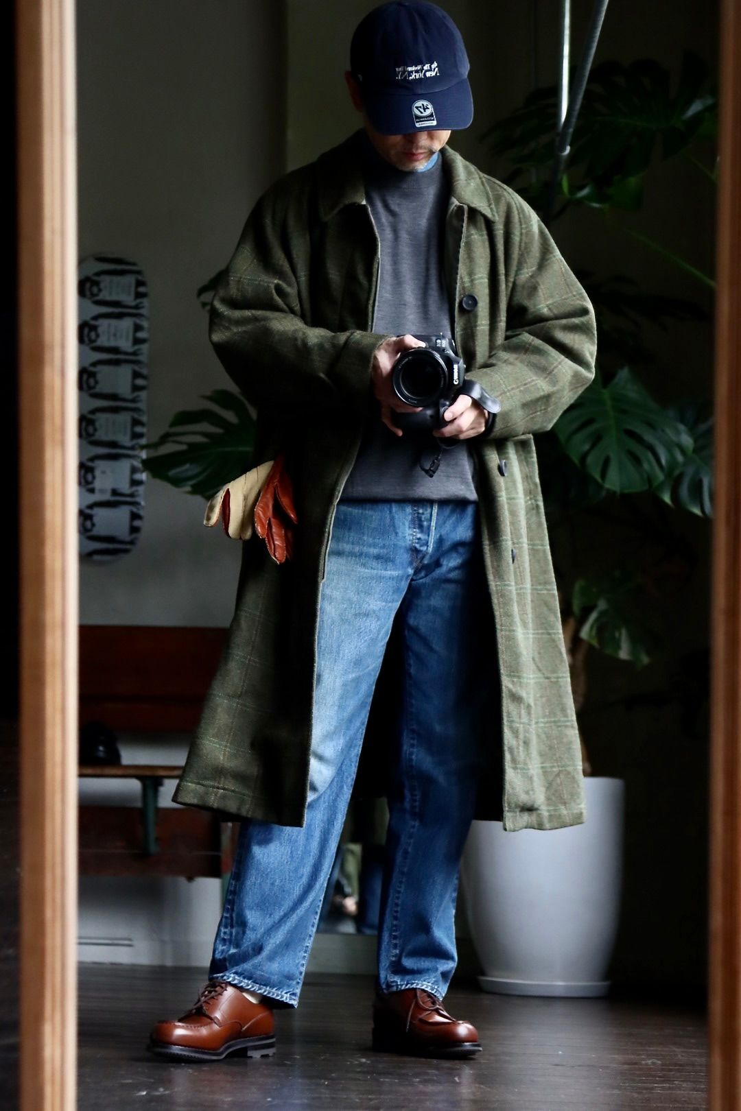 アプレッセ22FW Tweed Balmacaan Coatスタイル2022.10.1.