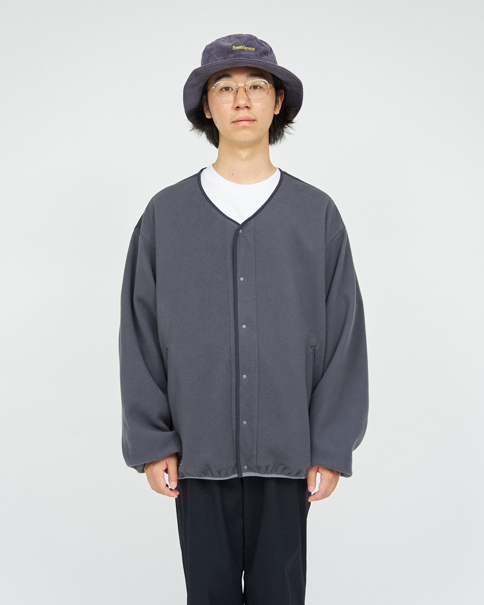 フレッシュサービス SYNTHETIC FLEECE CARDIGAN(FSC243-30093)GRAY