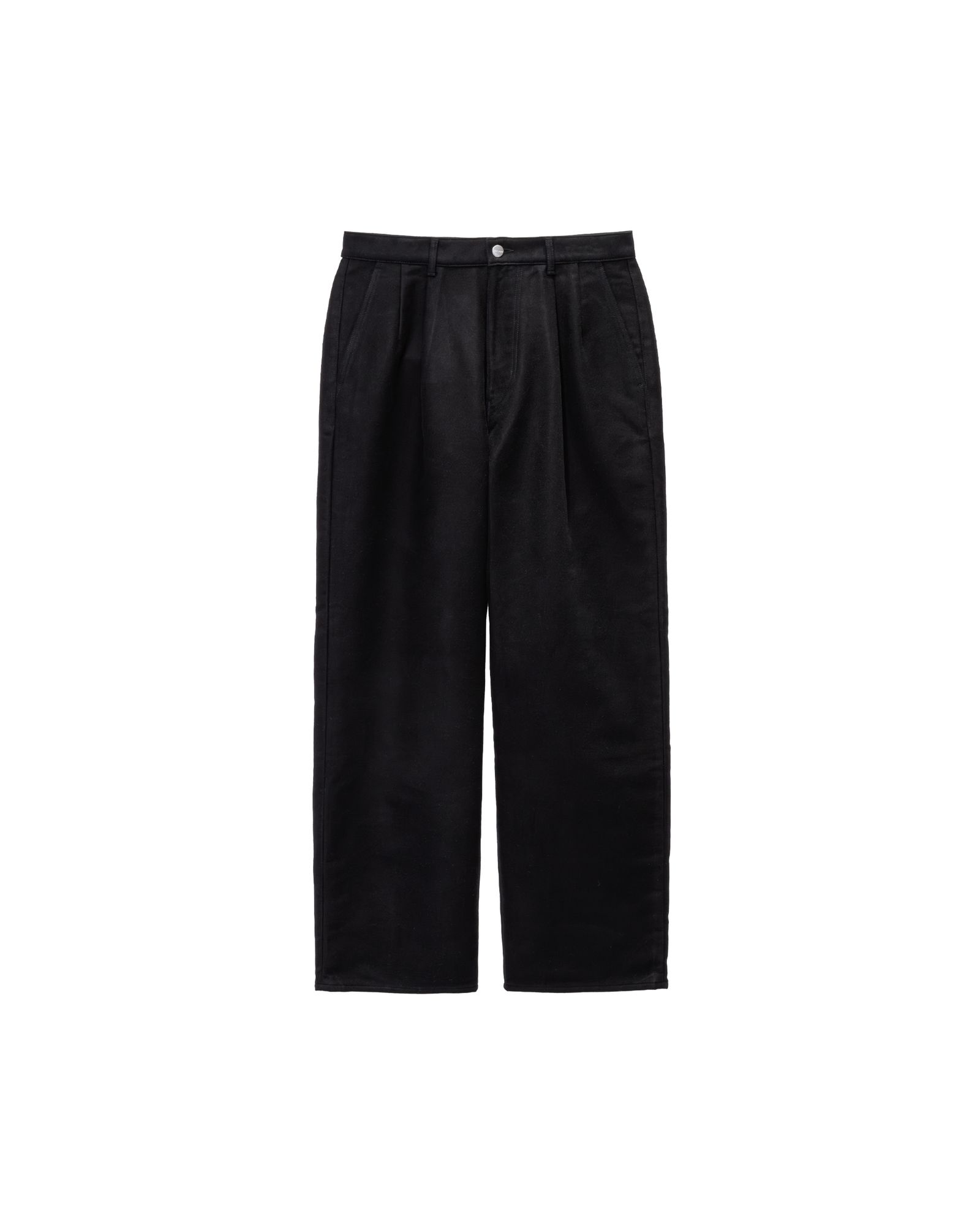 グラフペーパー Cotton Double Serge Two Tuck Pants(GM263-40452)BLACK☆8月8日(土)発売！