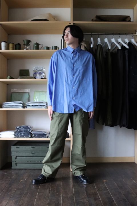 Graphpaper Broad Oversized L/S Regular Collar Shirt(GM214-50013) style.2021.10.17.