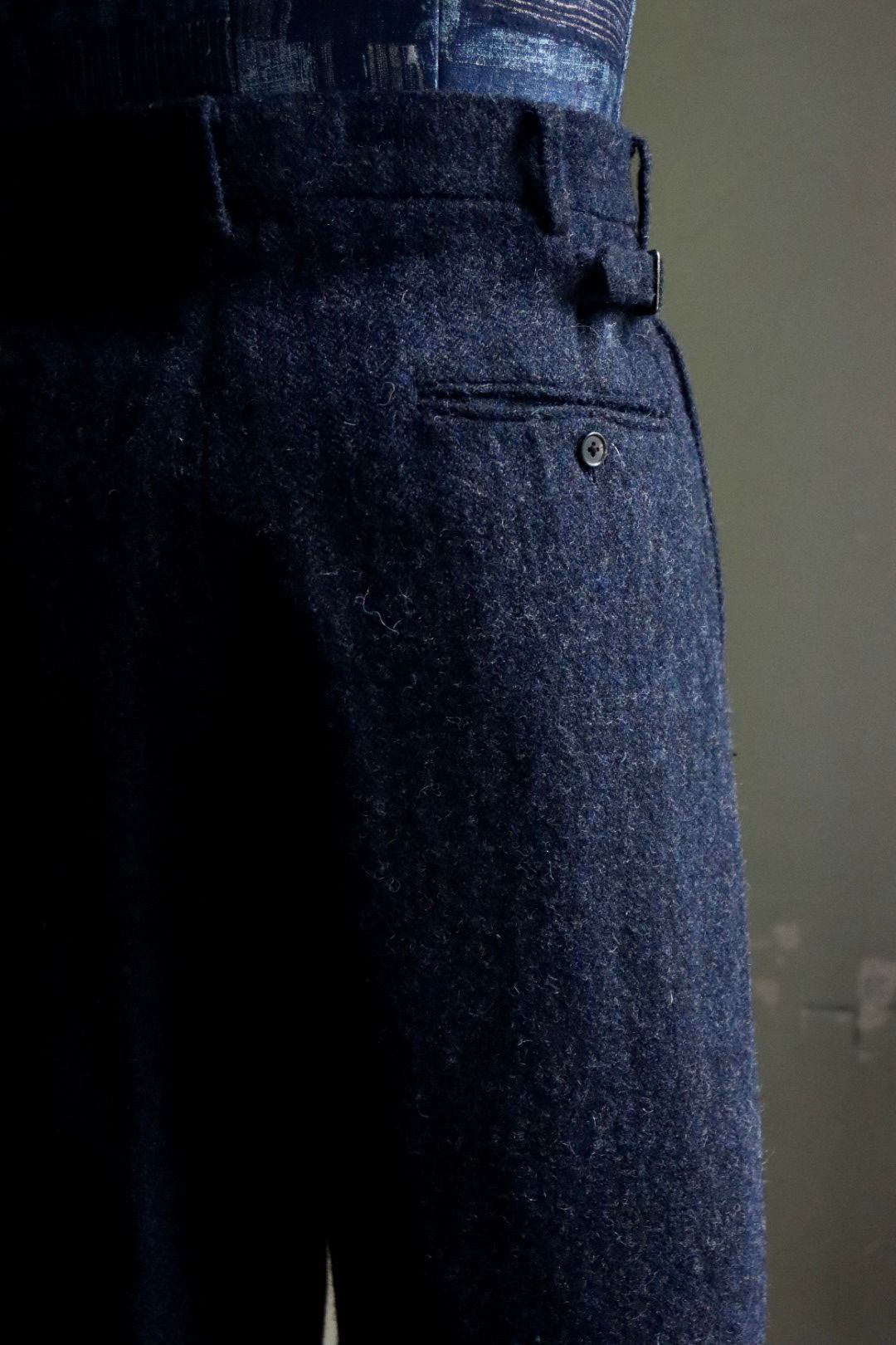 アプレッセ23AW Tweed Two Tuck Trousers (23AAP-04-02H)NAVY