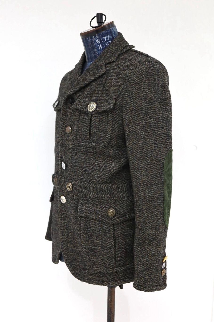ジュンヤワタナベマン 26FW ウールナイロンツイードジャケット (WR-J014-051)BLACK×GREEN☆10月2日(金)発売！