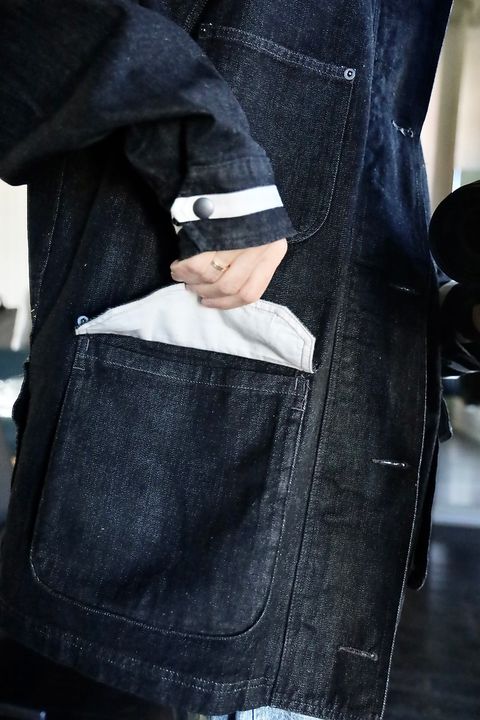 YOKE 25FW Denim Coverall Half Coatスタイル