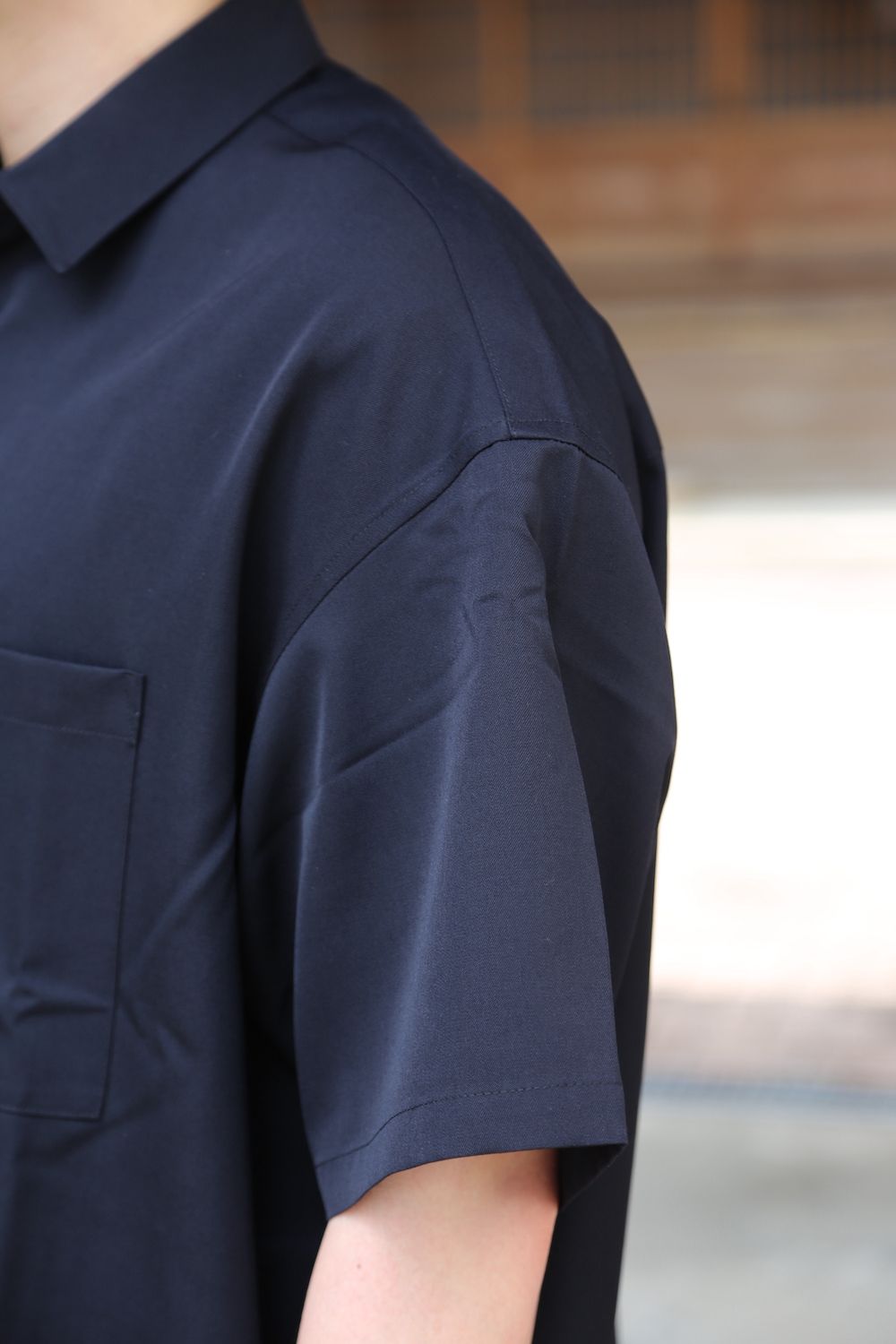 Graphpaper Selvage Wool S/S Oversized Box Shirt(GM212-50260) style.2021.6.19.