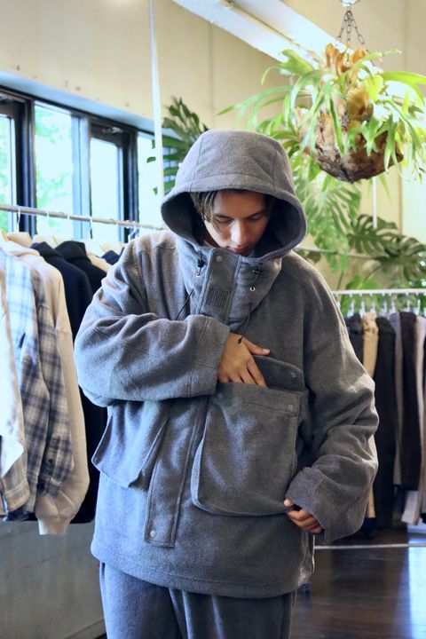S.F.C 新作FLEECE HOODIE JACKET"CHARCOAL"スタイル