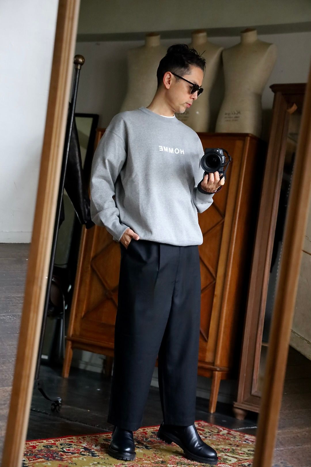 FOOTWORKSフットワークス サイドゴアブーツ Side Gore Boots in Grain Leather(F03-0001_M)BLACK☆新作発売！