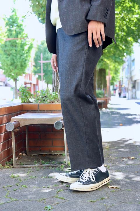 A.PRESSE 23AW Windowpane Jacketスタイル