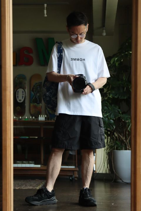 COMME des GARCONS HOMME ミリタリーカーゴショーツ"BLACK"style.2022.5.7.