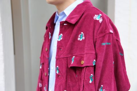 VETNAM EMBROIDERY COURDUROY JACKET & VETNAM EMBROIDERY WIDE TAPERED TROUSERSセットアップスタイル.2020.9.12.