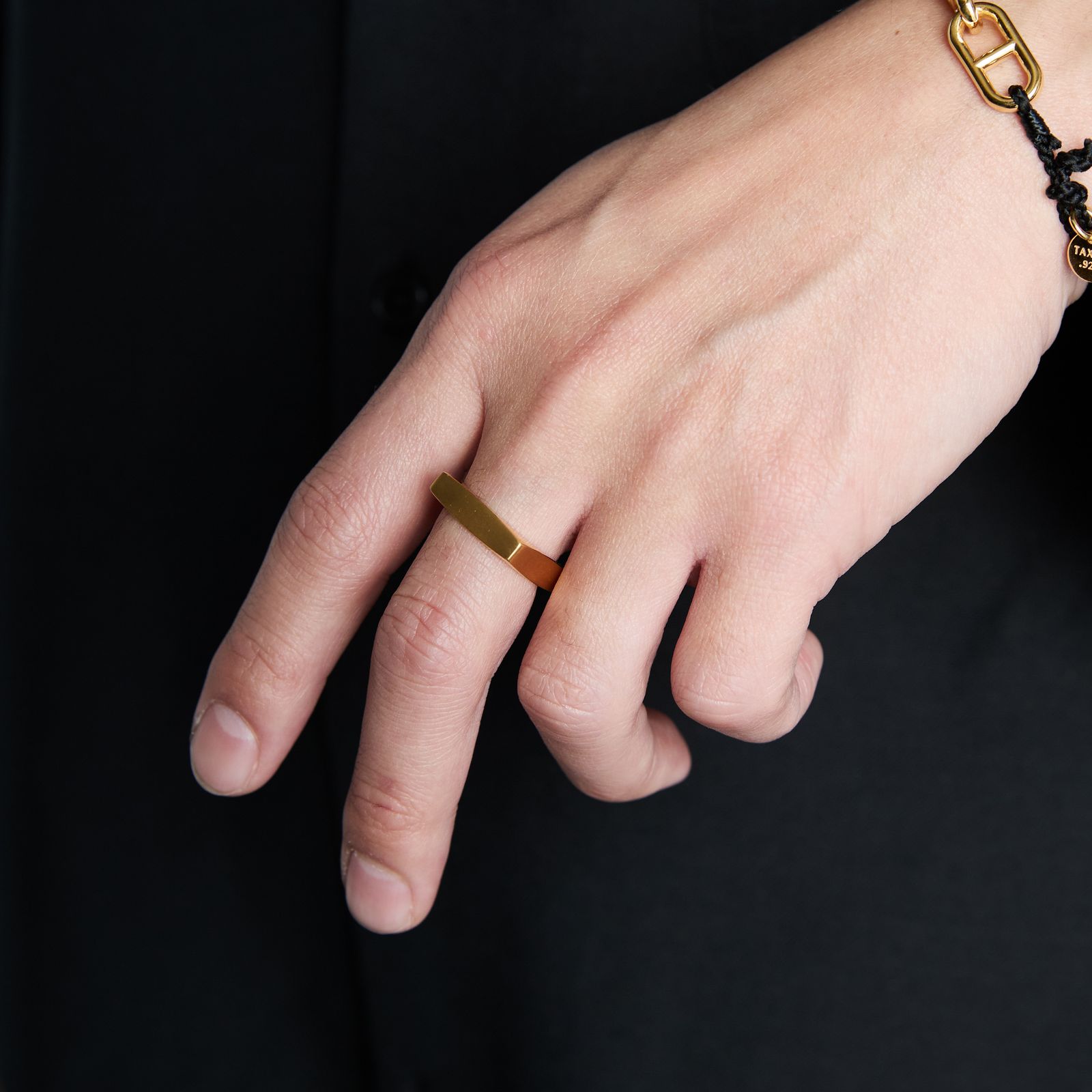 XOLO - XOLO JEWELRY リング / Square 3D Ring with Hair Line