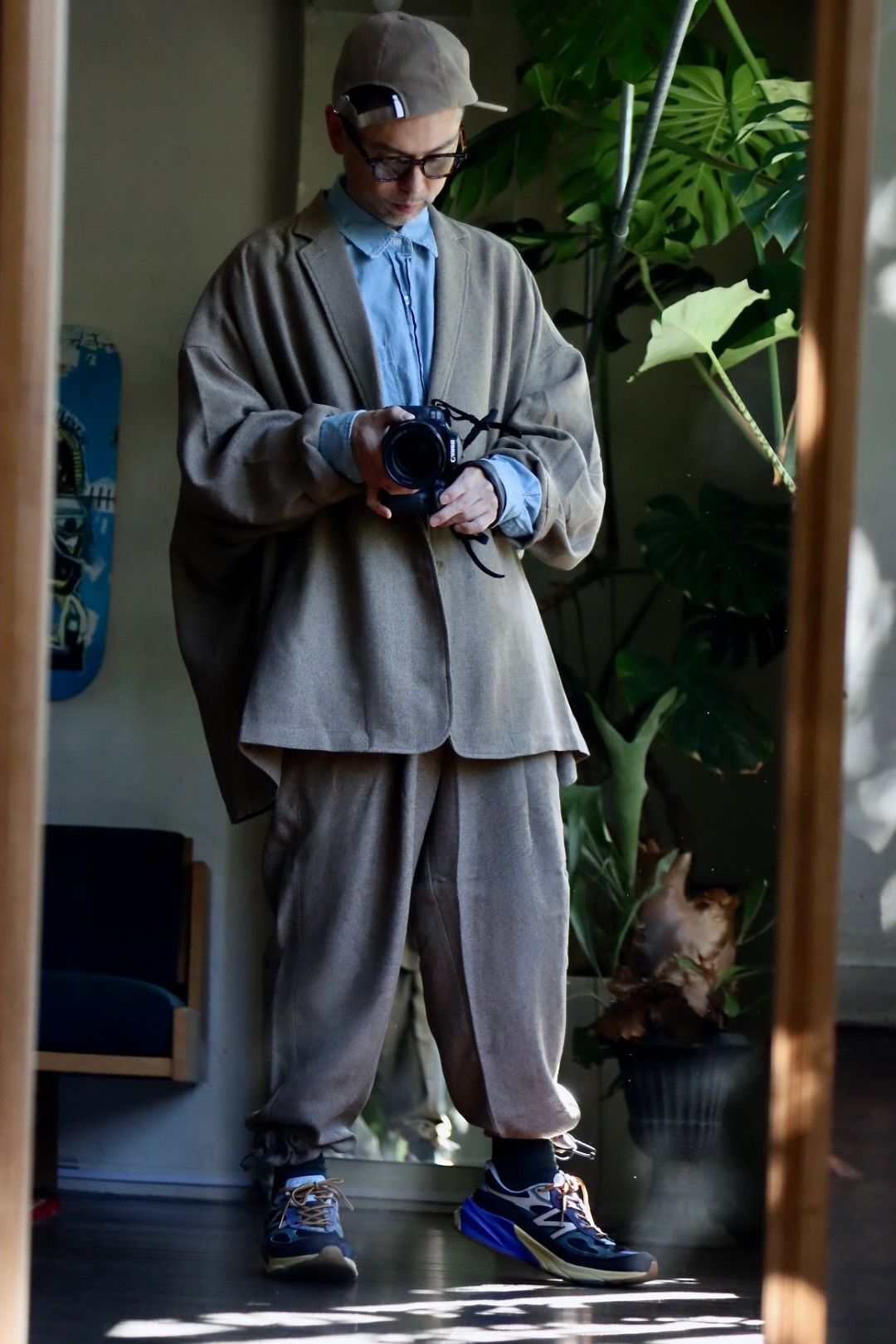 S.F.C 23FW TAILORED SHIRT JACKET"BEIGE"スタイル
