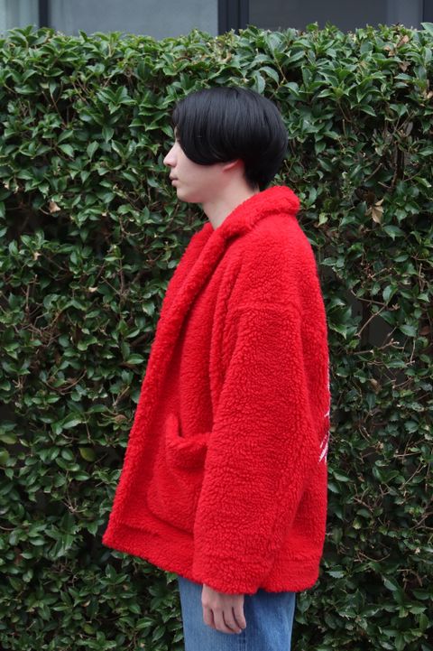 doublet HAND-PAINTED RECYCLE FUR JACKET"RED style"