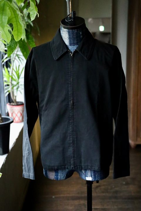 イズネス25AW HERRINGBONE ZIP JACKET(1007AWJK06)BLACK