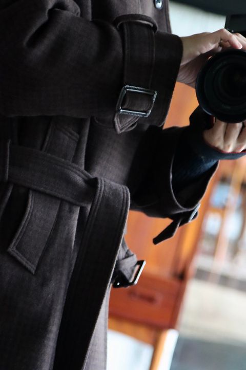 YOKE DOUBLE BREAST OVERCOAT"BROWN"style.2021.10.12.