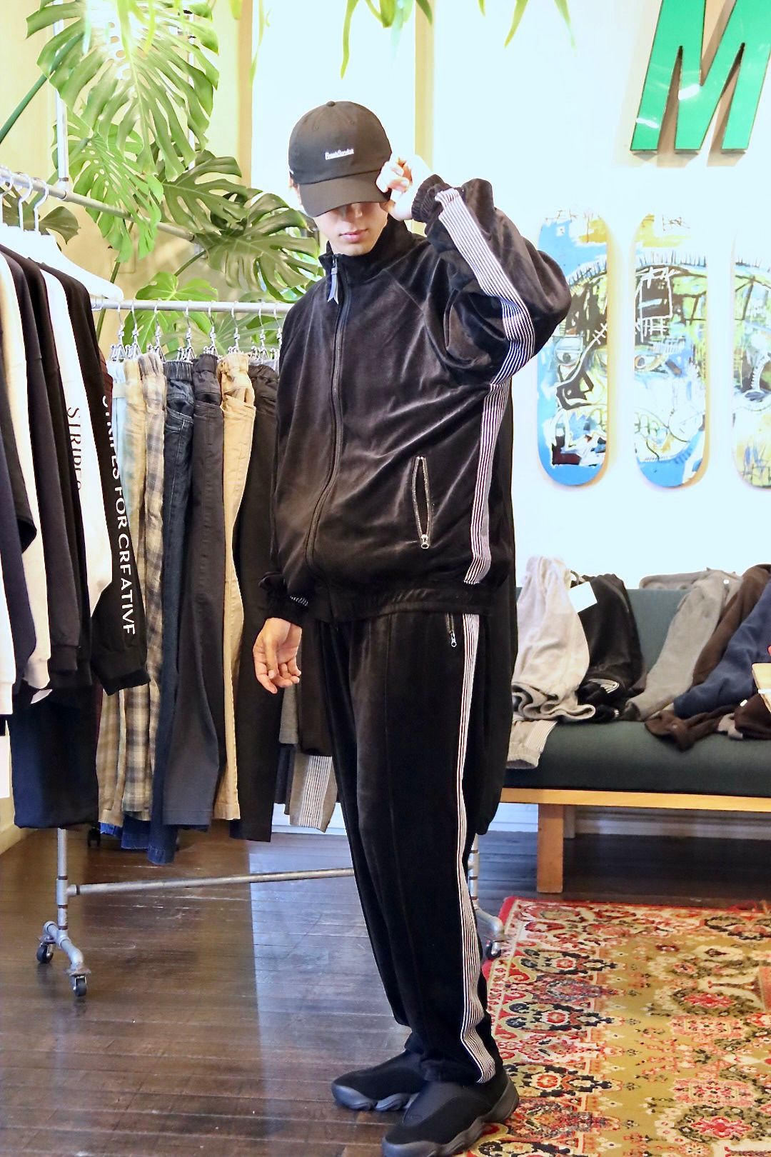 S.F.C 23FW VELOUR TRACK PANTS(SFCFW23CS07)Black